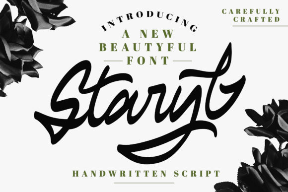 Staryl: A Handwritten Font for Editorial Design and Branding